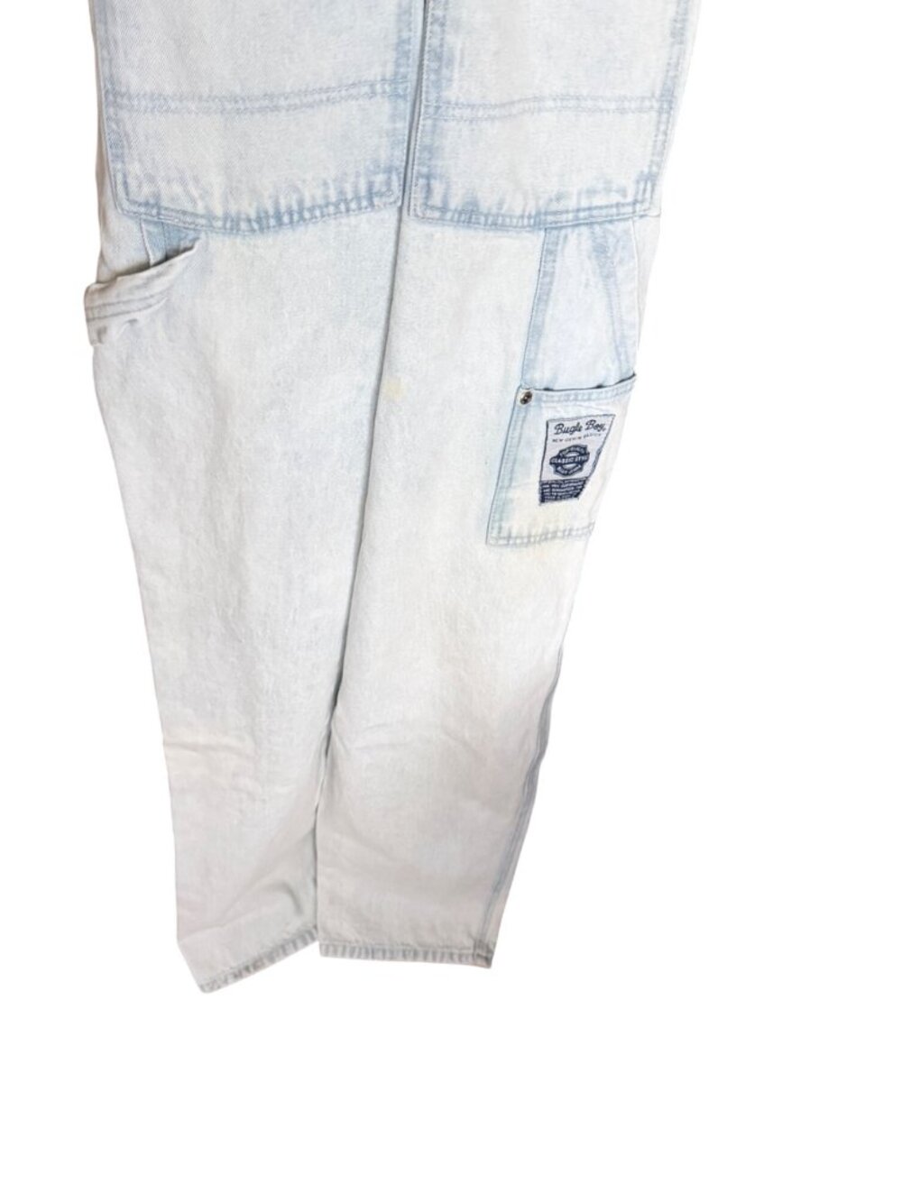 Vintage Bugle Boy Light Wash Denim Overalls With Adjustable Straps & Multiple Ut - Picture 6 of 10